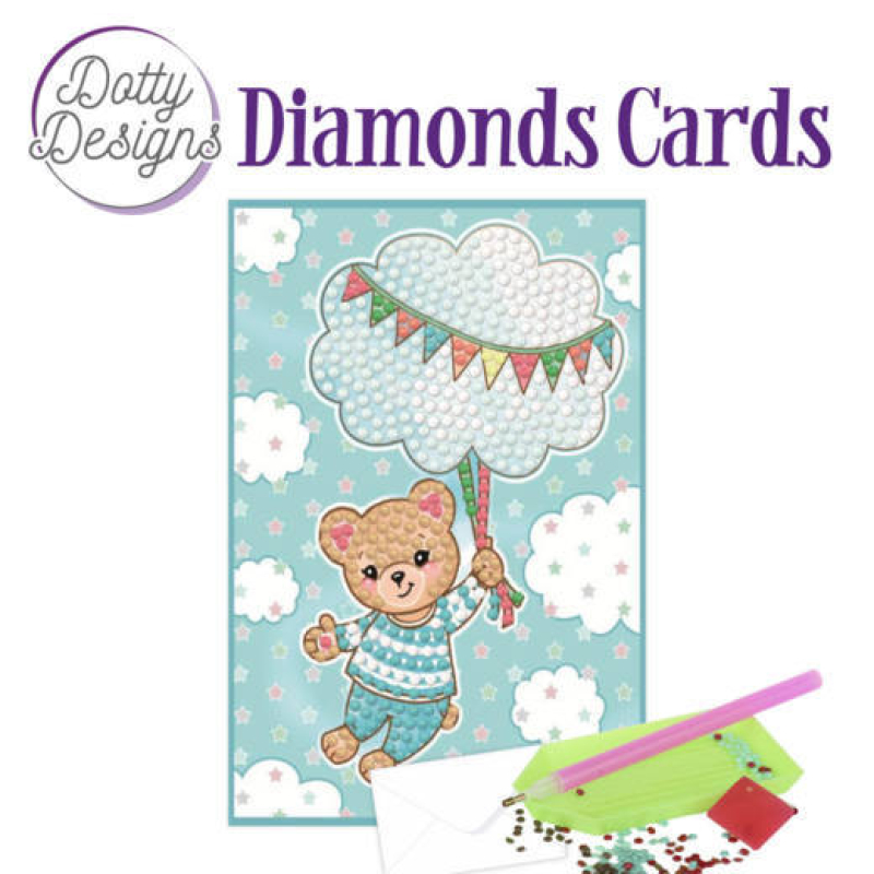 Dotty Designs Diamonds Card - Blue Baby Bear